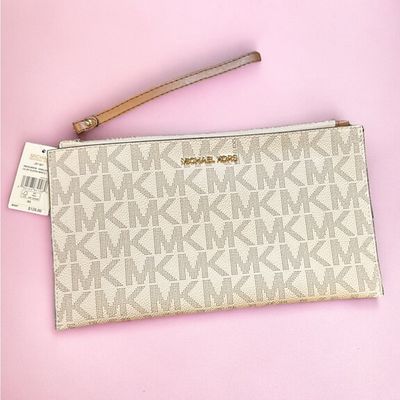 NWT Michael Kors Jet Set Large Zip Clutch Wristlet - Picture 2 of 5